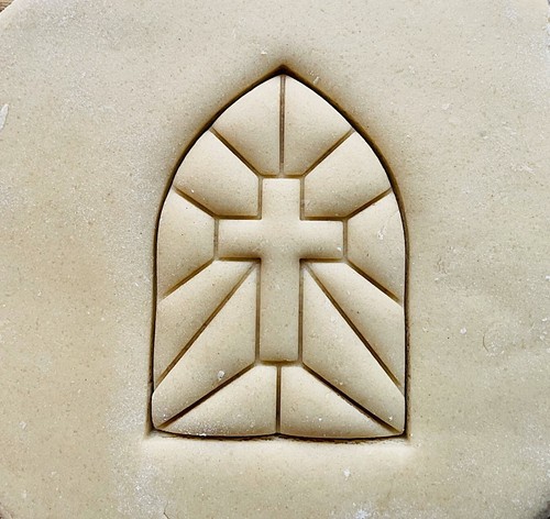 Cross stained glass church - cross,